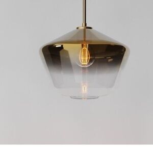 West Elm Lrg Gold Geo Ombré Glass Globe